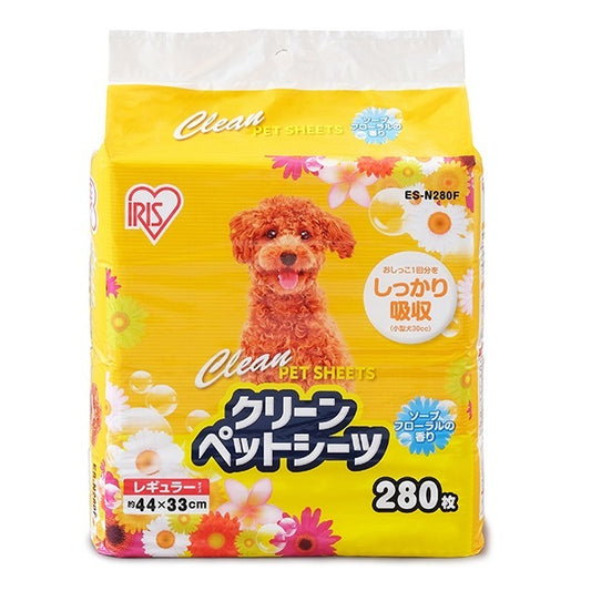 <a href="https://www.qoo10.jp/gmkt.inc/Search/brand.aspx?brandno=49458" target="_blank" class="title_brand" id="btn_brand" title="アイリスオーヤマ">アイリスオーヤマ</a>香り付きクリーンペットシーツ レギュラー280枚 ES-N280F