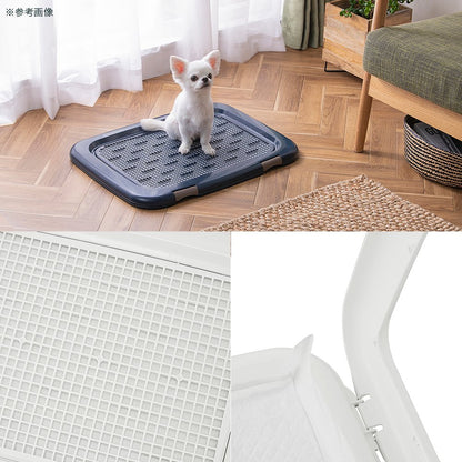 <a href="https://www.qoo10.jp/gmkt.inc/Search/brand.aspx?brandno=49458" target="_blank" class="title_brand" id="btn_brand" title="アイリスオーヤマ">アイリスオーヤマ</a>フチもれしにくいトレーニングペットトレー　レギュラー　ＦＴＴ－４８５　ネイビー　犬　トイレ　ＣＲＣ40―30―05―10―00