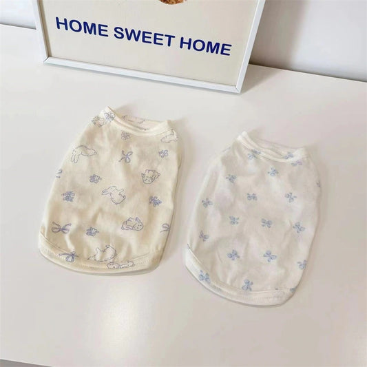 [犬 服]犬 洋服 ins人気商品 ソフトでキュートなホームベスト春夏薄手の小型犬犬猫の寝間着
