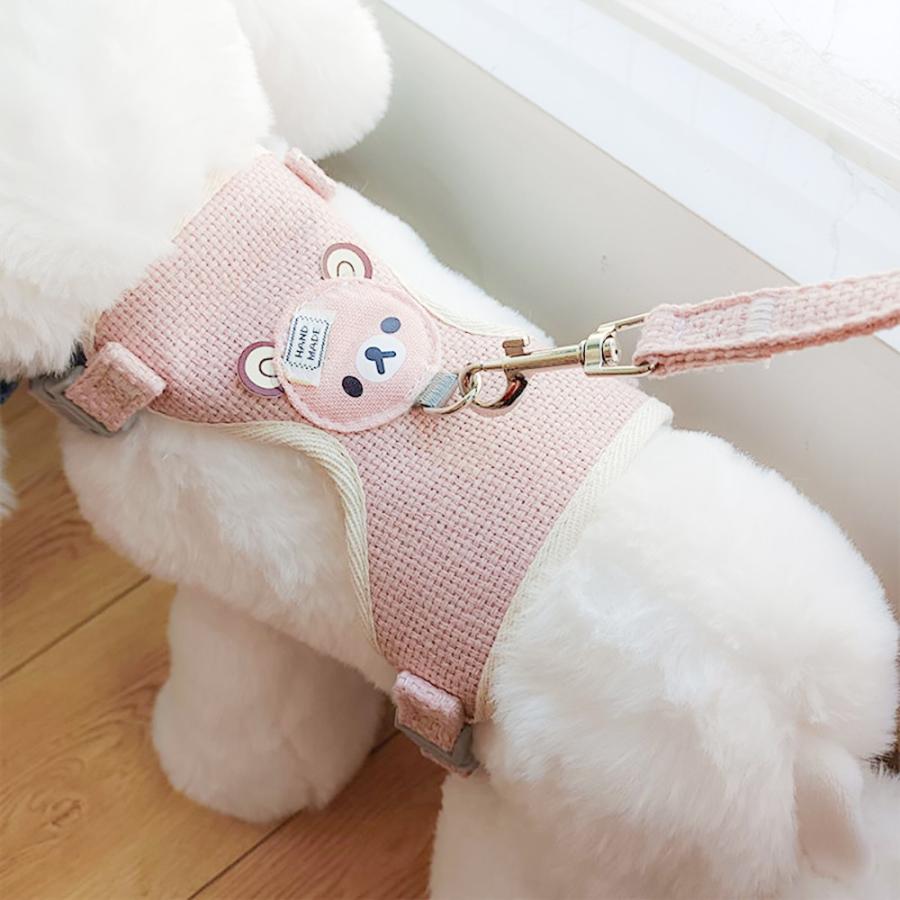犬 ハーネス リード付き かわいい くまさん ハーネスリードセット おしゃれ 子犬用ハーネス パピー用 脱げない ペットハーネス 小型犬 中型犬 PetGround