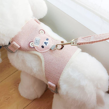 犬 ハーネス リード付き かわいい くまさん ハーネスリードセット おしゃれ 子犬用ハーネス パピー用 脱げない ペットハーネス 小型犬 中型犬 PetGround