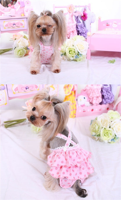 小型犬 生理パンツ オムツカバー犬服犬の服 サスペンダー付き 介護 避妊 トイプードル サニタリーパ