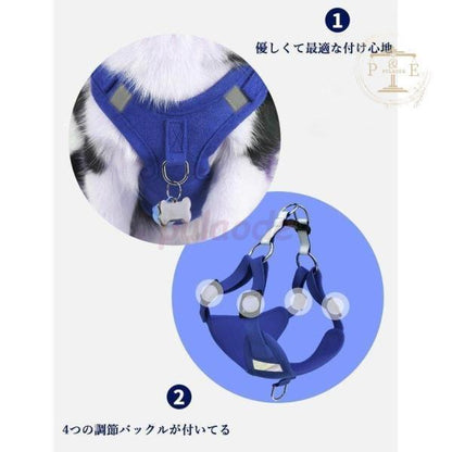 ハーネスリード リード ハーネス ２点セット 反射 胴輪 犬服 セットアップ 小型犬 ドッグウェア キャットウェア ベスト 猫服 シンプル ペット服