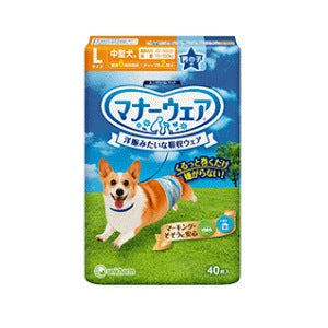 <a href="https://www.qoo10.jp/gmkt.inc/Search/brand.aspx?brandno=18151" target="_blank" class="title_brand" id="btn_brand" title="ユニ・チャーム">ユニ・チャーム</a>ユニ・チャームペットケア マナーウェア 男の子用 Lサイズ 中型犬用 40枚入