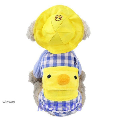 ワンちゃん服 小型犬 犬服 犬の服 おしゃれ 安い ドックウェア 犬服 ペット服 チェック柄 格子 幼稚園 帽子付き アヒル かわいい 春 秋 夏 通販