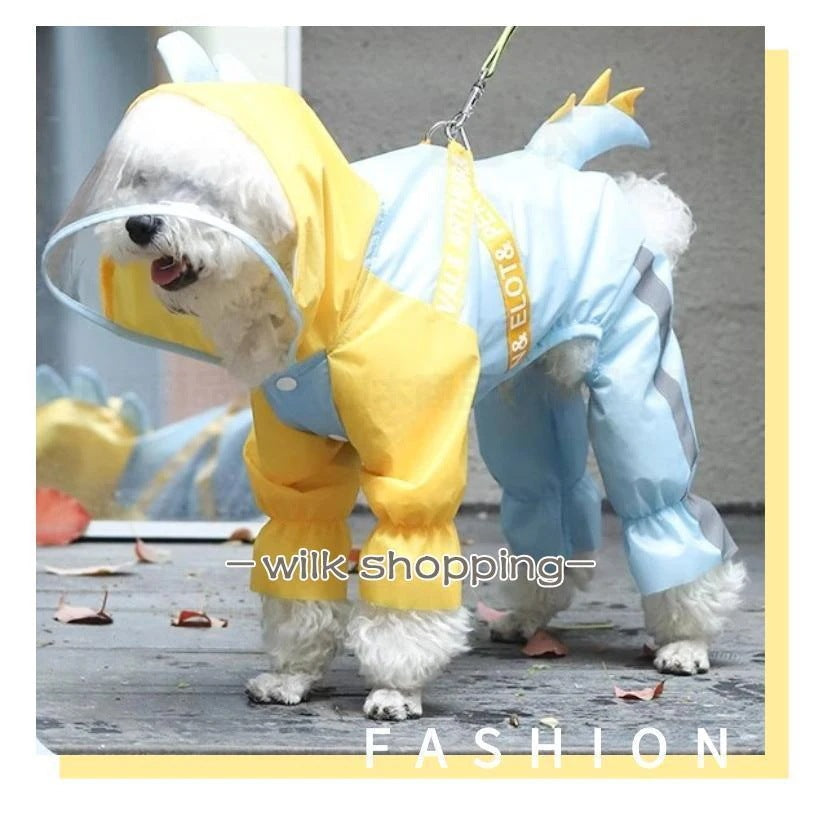 犬 レインウェア ハーネス一体型 小中型犬雨具 ペットレインコート レインウェア ドッグ雨具 散歩 お出かけ ペット用品 レイングッズウエア 雨カッパ